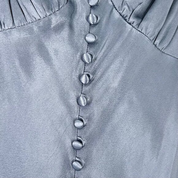 NWT Shona Joy La Lune Button Front Bias Slip Dress in Blue Smoke - Picture 6 of 10